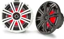 Kicker 45KM84L 8" LED Marine Coaxial Speakers