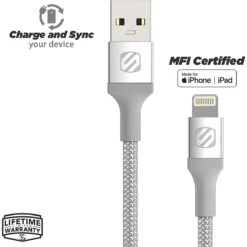 Scosche I3B4SG Strikeline Premium 4-ft Lightning Cable -Stinger Audio Store scosche i3b4sg strikeline premium 4 ft lightning cable 761730